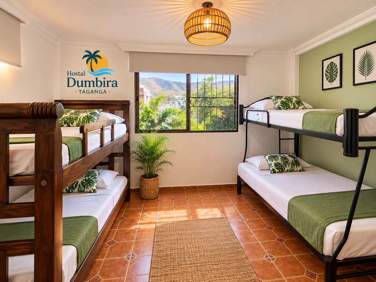 Habitación cuádruple del Hostal Dumbira